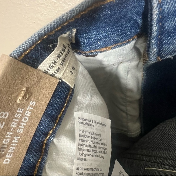 Madewell Womens High Rise Blue Denim Jean Shorts Rolled Hem Size 28 NEW Cotton - Picture 6 of 8